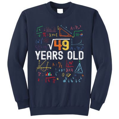 Square Root Of 49 7th Birthday 7 Years Old Birthday Sweatshirt