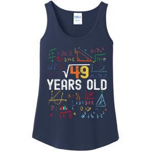 Square Root Of 49 7th Birthday 7 Years Old Birthday Ladies Essential Tank