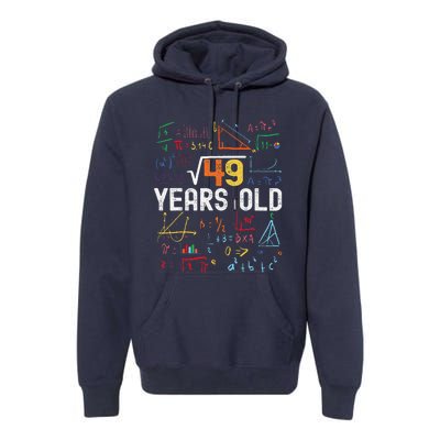 Square Root Of 49 7th Birthday 7 Years Old Birthday Premium Hoodie