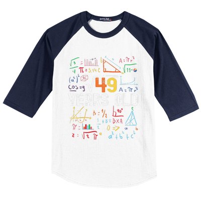 Square Root Of 49 7th Birthday 7 Years Old Birthday Baseball Sleeve Shirt