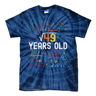 Square Root Of 49 7th Birthday 7 Years Old Birthday Tie-Dye T-Shirt