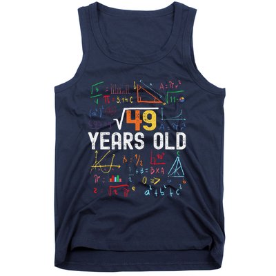 Square Root Of 49 7th Birthday 7 Years Old Birthday Tank Top