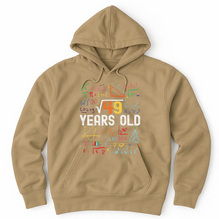 Square Root Of 49 7th Birthday 7 Years Old Birthday Hoodie