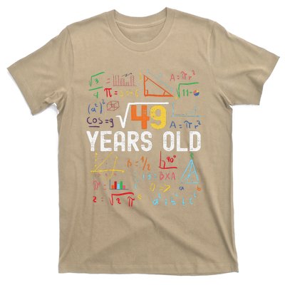 Square Root Of 49 7th Birthday 7 Years Old Birthday T-Shirt