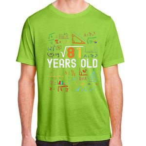 Square Root Of 81 9th Birthday 9 Years Old Birthday Adult ChromaSoft Performance T-Shirt