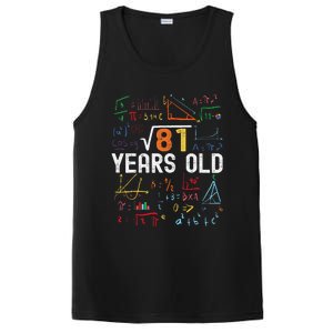 Square Root Of 81 9th Birthday 9 Years Old Birthday PosiCharge Competitor Tank