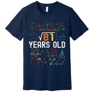 Square Root Of 81 9th Birthday 9 Years Old Birthday Premium T-Shirt