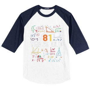 Square Root Of 81 9th Birthday 9 Years Old Birthday Baseball Sleeve Shirt