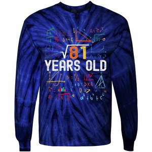 Square Root Of 81 9th Birthday 9 Years Old Birthday Tie-Dye Long Sleeve Shirt