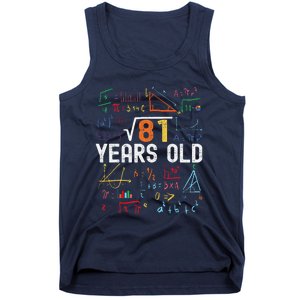 Square Root Of 81 9th Birthday 9 Years Old Birthday Tank Top