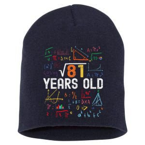 Square Root Of 81 9th Birthday 9 Years Old Birthday Short Acrylic Beanie