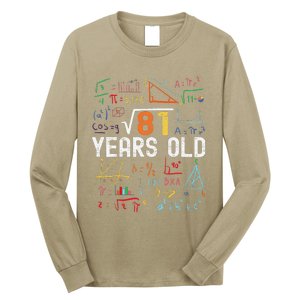 Square Root Of 81 9th Birthday 9 Years Old Birthday Long Sleeve Shirt