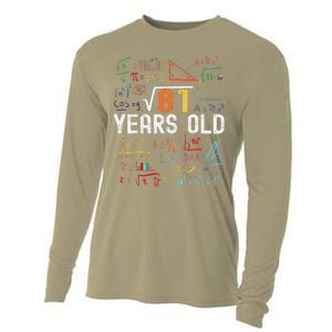 Square Root Of 81 9th Birthday 9 Years Old Birthday Cooling Performance Long Sleeve Crew