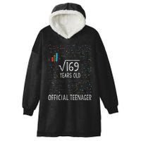 Square Root Of 169 13 Years Old Nager Birthday Hooded Wearable Blanket