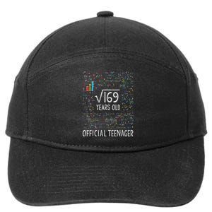 Square Root Of 169 13 Years Old Nager Birthday 7-Panel Snapback Hat