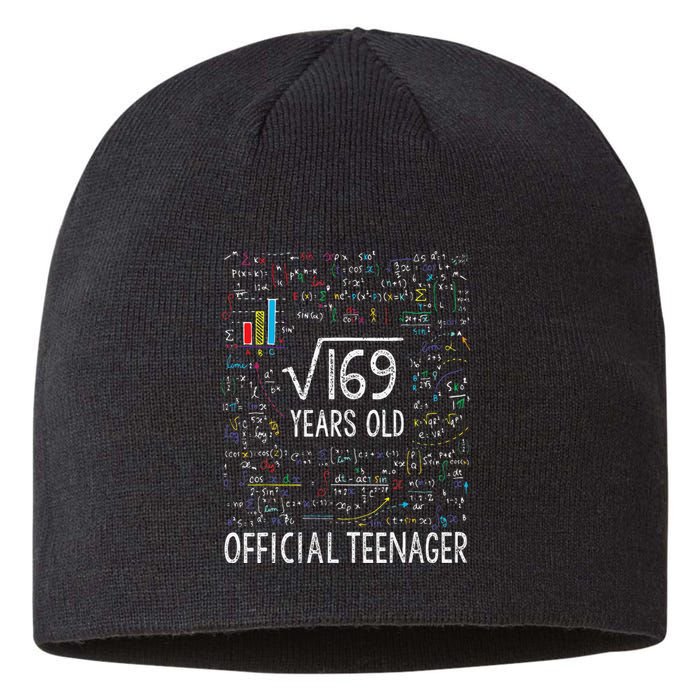 Square Root Of 169 13 Years Old Nager Birthday Sustainable Beanie