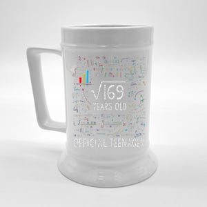 Square Root Of 169 13 Years Old Nager Birthday Beer Stein