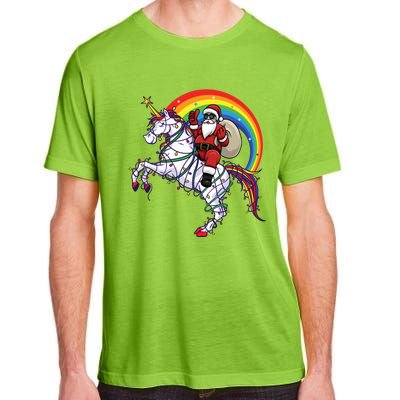 Santa Riding On Unicorn Christmas Gift Great Gift Adult ChromaSoft Performance T-Shirt