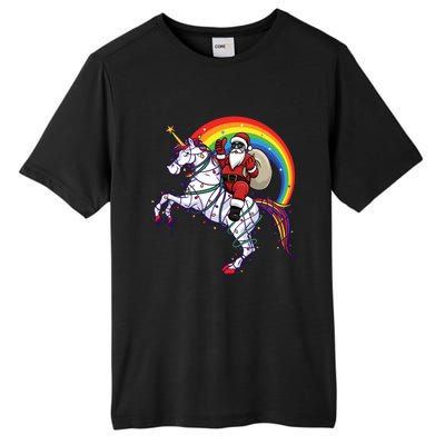 Santa Riding On Unicorn Christmas Gift Great Gift Tall Fusion ChromaSoft Performance T-Shirt