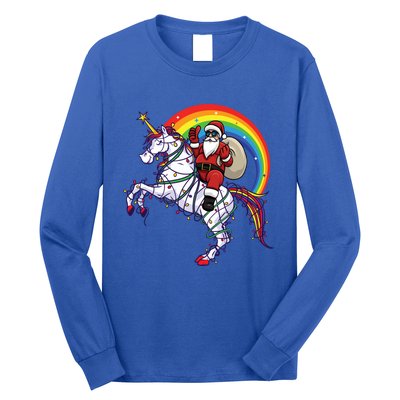 Santa Riding On Unicorn Christmas Gift Great Gift Long Sleeve Shirt