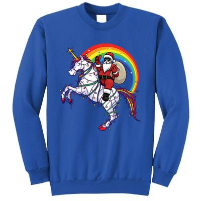 Santa Riding On Unicorn Christmas Gift Great Gift Sweatshirt