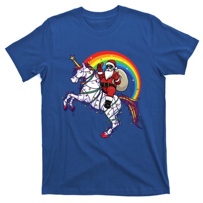 Santa Riding On Unicorn Christmas Gift Great Gift T-Shirt