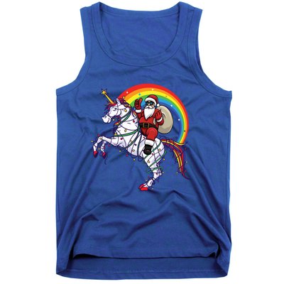 Santa Riding On Unicorn Christmas Gift Great Gift Tank Top