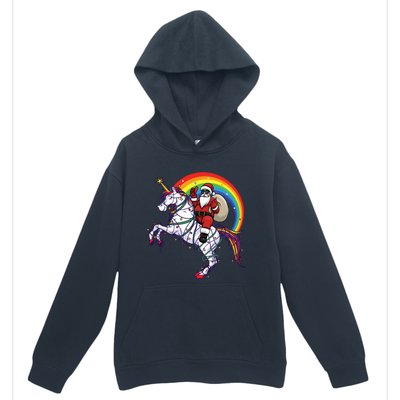 Santa Riding On Unicorn Christmas Gift Great Gift Urban Pullover Hoodie