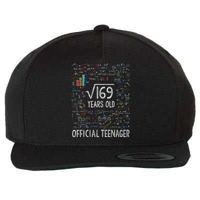 Square Root Of 169 13 Years Old Of.ficial Teenager Birthday Wool Snapback Cap