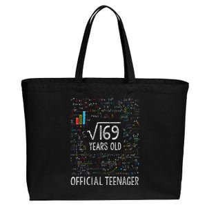 Square Root Of 169 13 Years Old Of.ficial Teenager Birthday Cotton Canvas Jumbo Tote