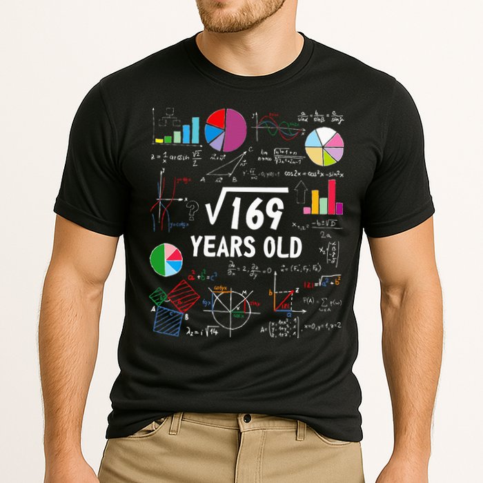 Square Root Of 169 13th Birthday 13 Year Old Math Nerd Performance Shirt