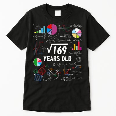 Square Root Of 169 13th Birthday 13 Year Old Math Nerd Tall T-Shirt