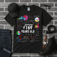 Square Root Of 169 13th Birthday 13 Year Old Math Nerd Tall T-Shirt