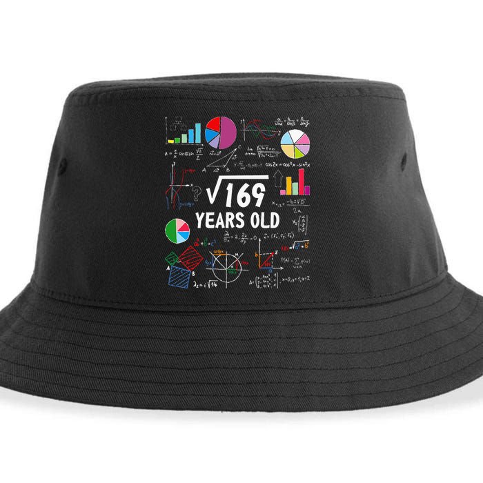 Square Root Of 169 13th Birthday 13 Year Old Math Nerd Sustainable Bucket Hat