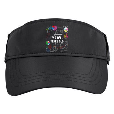 Square Root Of 169 13th Birthday 13 Year Old Math Nerd Adult Drive Performance Visor