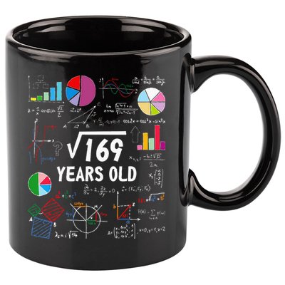 Square Root Of 169 13th Birthday 13 Year Old Math Nerd 11oz C Handle Ceramic Mug