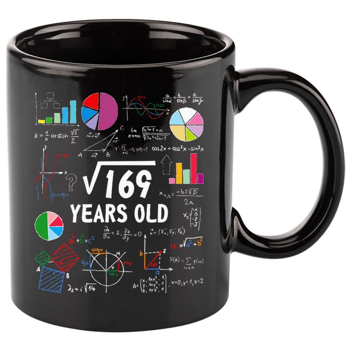 Square Root Of 169 13th Birthday 13 Year Old Math Nerd 11oz C Handle Ceramic Mug