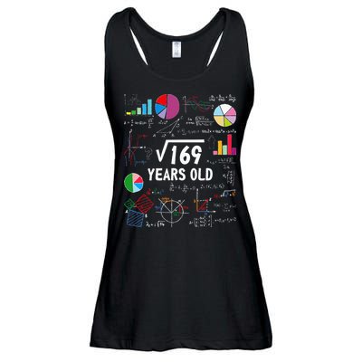 Square Root Of 169 13th Birthday 13 Year Old Math Nerd Ladies Essential Flowy Tank