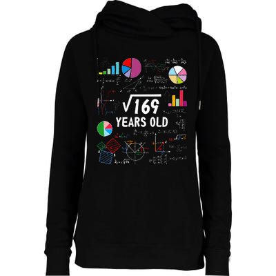 Square Root Of 169 13th Birthday 13 Year Old Math Nerd Womens Funnel Neck Pullover Hood