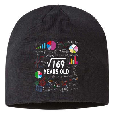 Square Root Of 169 13th Birthday 13 Year Old Math Nerd Sustainable Beanie