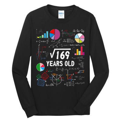 Square Root Of 169 13th Birthday 13 Year Old Math Nerd Tall Long Sleeve T-Shirt
