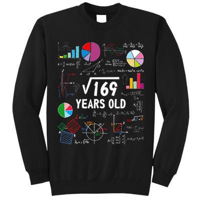 Square Root Of 169 13th Birthday 13 Year Old Math Nerd Tall Sweatshirt