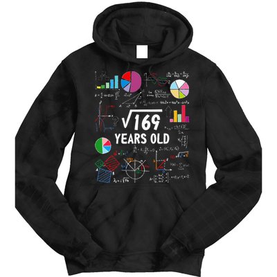 Square Root Of 169 13th Birthday 13 Year Old Math Nerd Tie Dye Hoodie