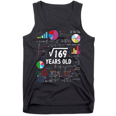 Square Root Of 169 13th Birthday 13 Year Old Math Nerd Tank Top