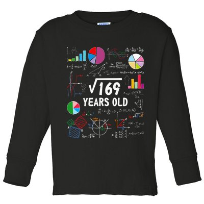 Square Root Of 169 13th Birthday 13 Year Old Math Nerd Toddler Long Sleeve Shirt