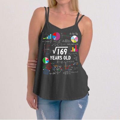 Square Root Of 169 13th Birthday 13 Year Old Math Nerd Women's Strappy Tank