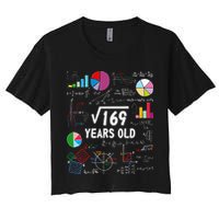Square Root Of 169 13th Birthday 13 Year Old Math Nerd Crop Top