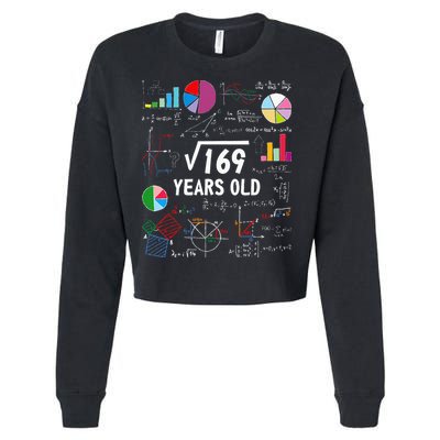 Square Root Of 169 13th Birthday 13 Year Old Math Nerd Cropped Pullover Crew