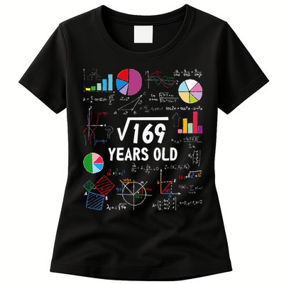Square Root Of 169 13th Birthday 13 Year Old Math Nerd Womens T-Shirt