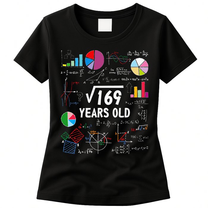 Square Root Of 169 13th Birthday 13 Year Old Math Nerd Womens T-Shirt